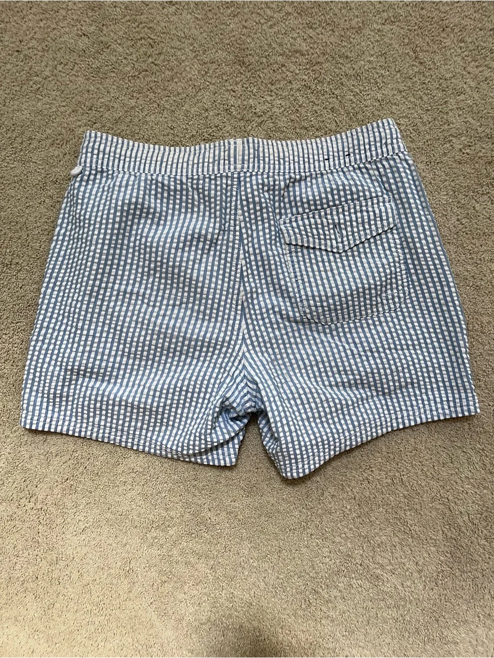J. Crew Light Blue White Seersucker Drawstring Hybrid Shorts